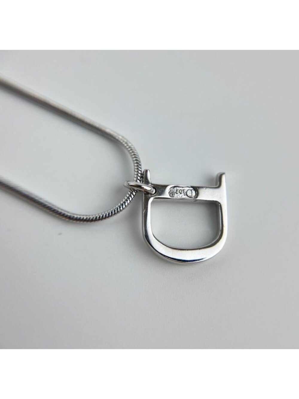 Dior Necklace Pendant Logo Silver Vintage - Picture 11 of 13